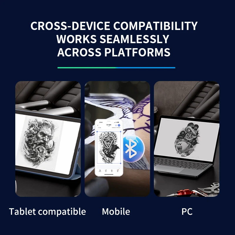 جديد AIMO T08FD طابعة استنسل الوشم الحرارية اللاسلكية آلة نقل الوشم آلة ناسخة متوافقة مع الهاتف الذكي والكمبيوتر #4