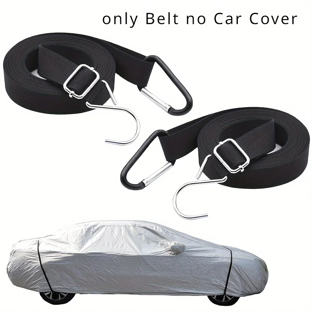 

2Pcs Car Cover Fixed Rope Strap Car Luggage Bag Cargo Lashing Strap Windproof Belt Car Clothing Fixing Rope Cover Windproof Belt