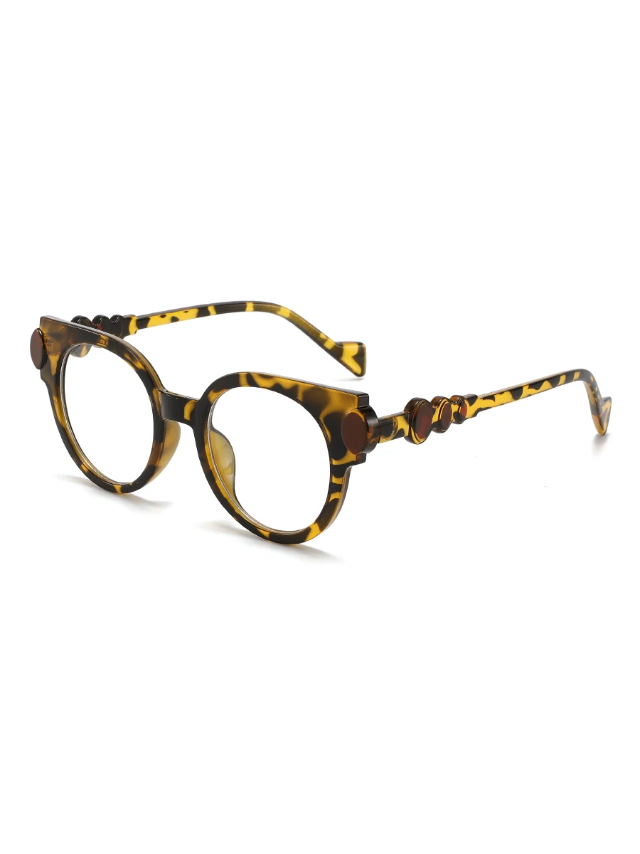 Vintage Style Statement blue light blocking glasses for Women, Durable Hinge Leopard Print Cat-Eye Frame, HD Vision