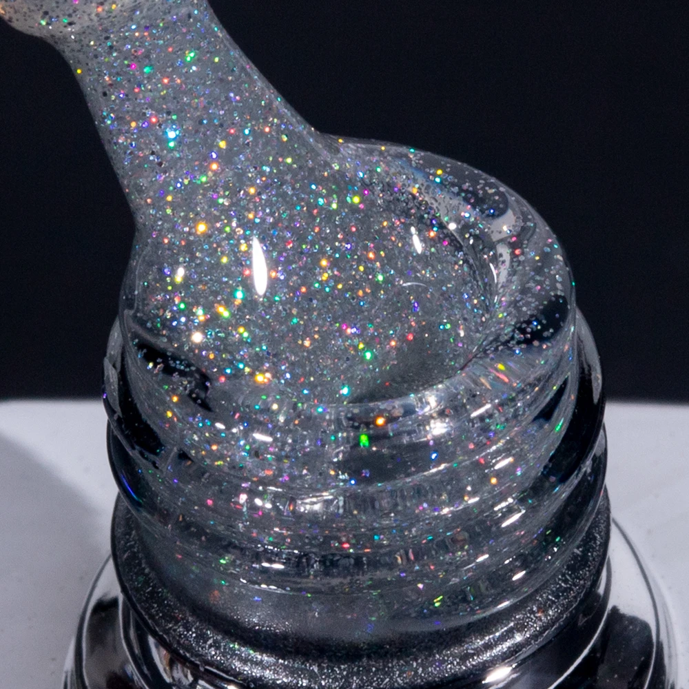 KODIES GEL Super Laser Top Coat Gel Nail Polish 2 IN1 Glitter Sequins Rainbow Shine Top Gel Finish Cover Sealer All for Manicure