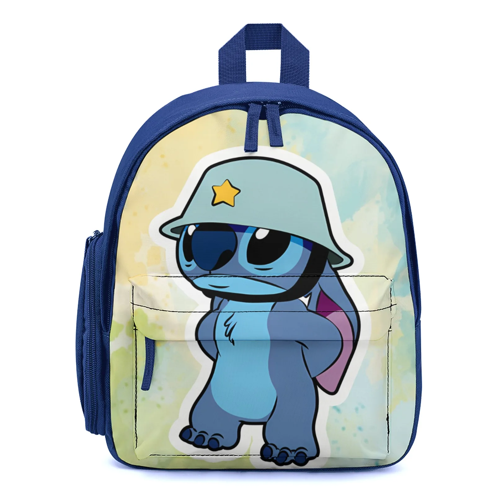 

Blue Alien Cartoon with Star Hat Child Girl Bag Printed School Bag 17Inch Kindergarten Bag Boys 12 Inch School Backpack Bag