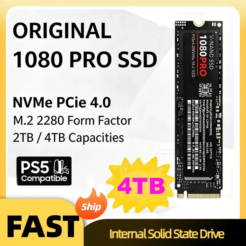 1080pro M.2 NVMe Original SSD 1-4TB Internal Solid State Hard Drive High Speed Internal Hard Disk for Laptop Desktop Notebook PC
