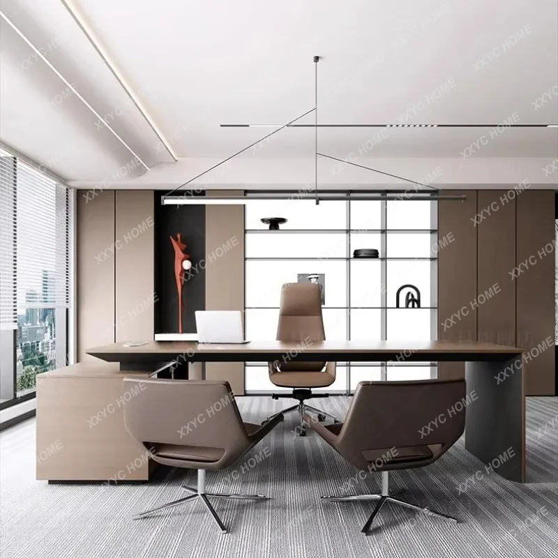 XXChairperson's Office Boss President's Desk Light Luxury High-end Large Class Desk Simple Modern Office Desk and Chairs