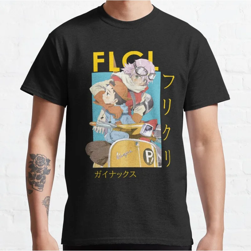 

Fooly Cooly 1112 Haruko Naota Card Gift t shirt for Anime lover FLCL Graphic shirts Y2K clothes All size Tops Cartoon tee