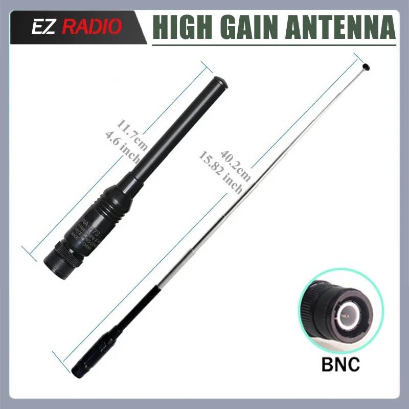 NA-773 Telescopic Antenna  UHF/VHF Dual Band SMA-F SMA-Male BNC High Gain Aerial Quansheng UV-K6 UV18 Pro Max Radio Accessories
