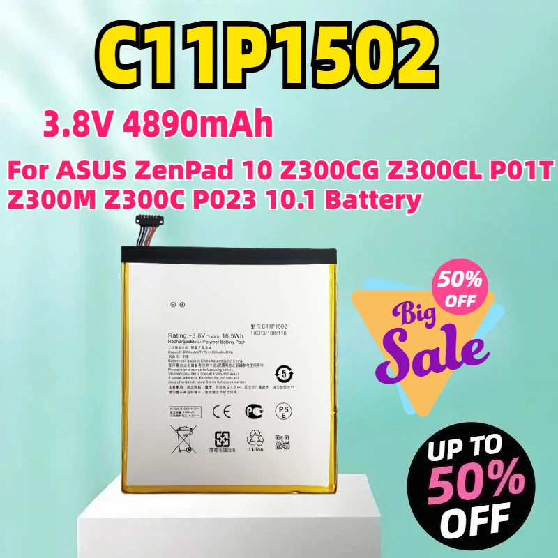 

C11P1502 3.8V 4890mAh For ASUS ZenPad 10 Z300CG Z300CL P01T Z300M Z300C P023 10.1 Battery