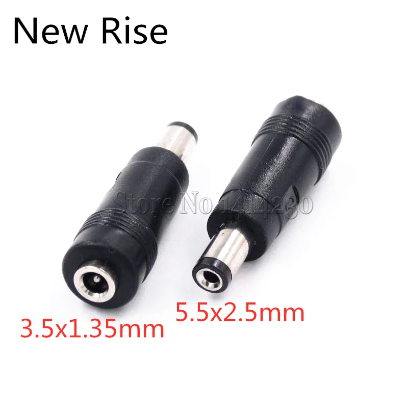 DC Power Adapter Connector Plug DC Conversion Head Jack Male Plug 5.5*2.1mm Turn To Female 3.5*1.35mm