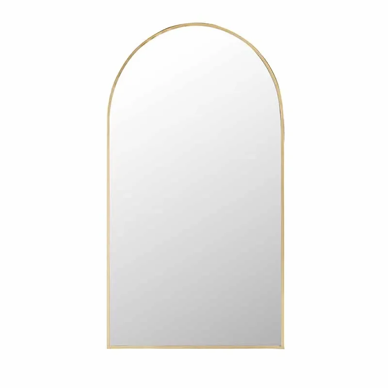 for Wholesale modern bathroom gold brass frame decorative Arch  mirror