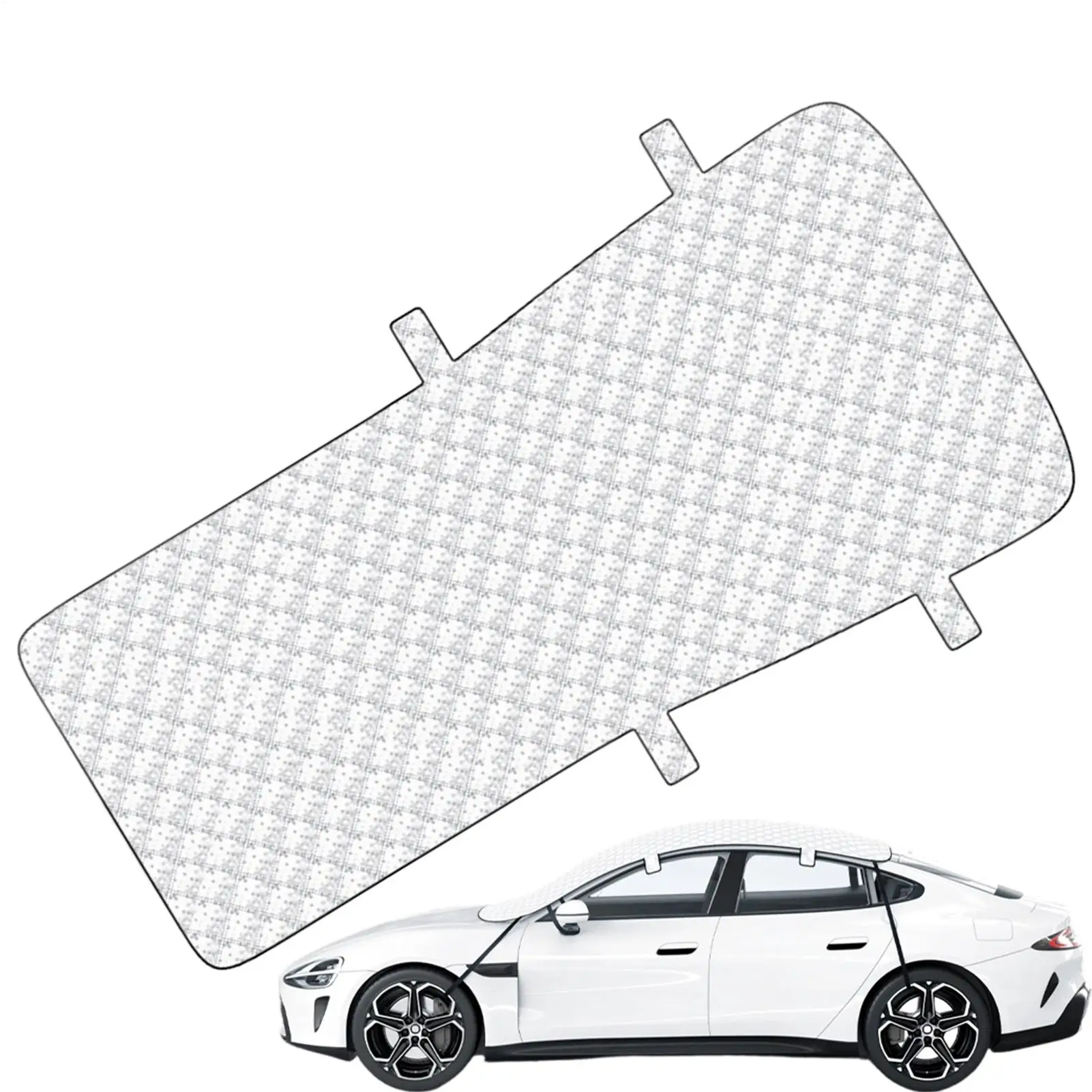 

Car Cover For Snow Windproof Half Protector Vehicle Body Cover For Cold Weather Overnight Parking Garage School Travel Holiday