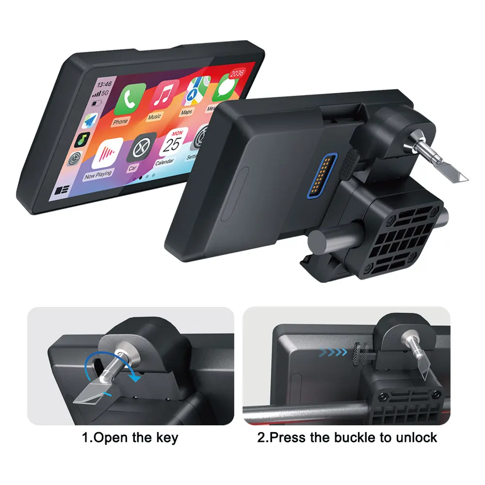 Waterproof Outdoor Touch Screen GPS Navigation For BMW R1250GS RS1250 Portable Auto CarPlay Android Motorcycles Auto Sunscreen