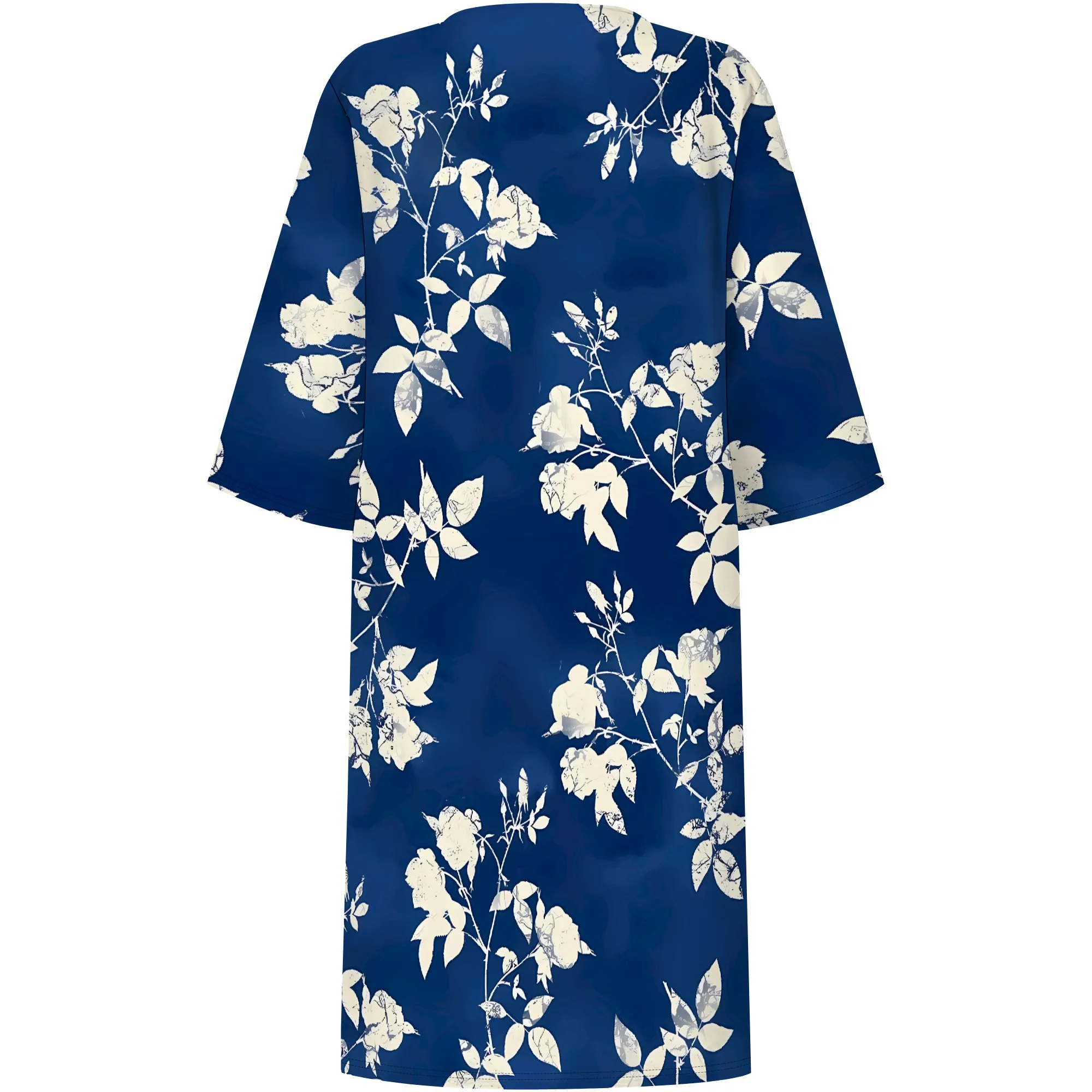 Nupusa Floral Print Dress for Women Standard Size Summer Casual V Neck Half Sleeve Dress