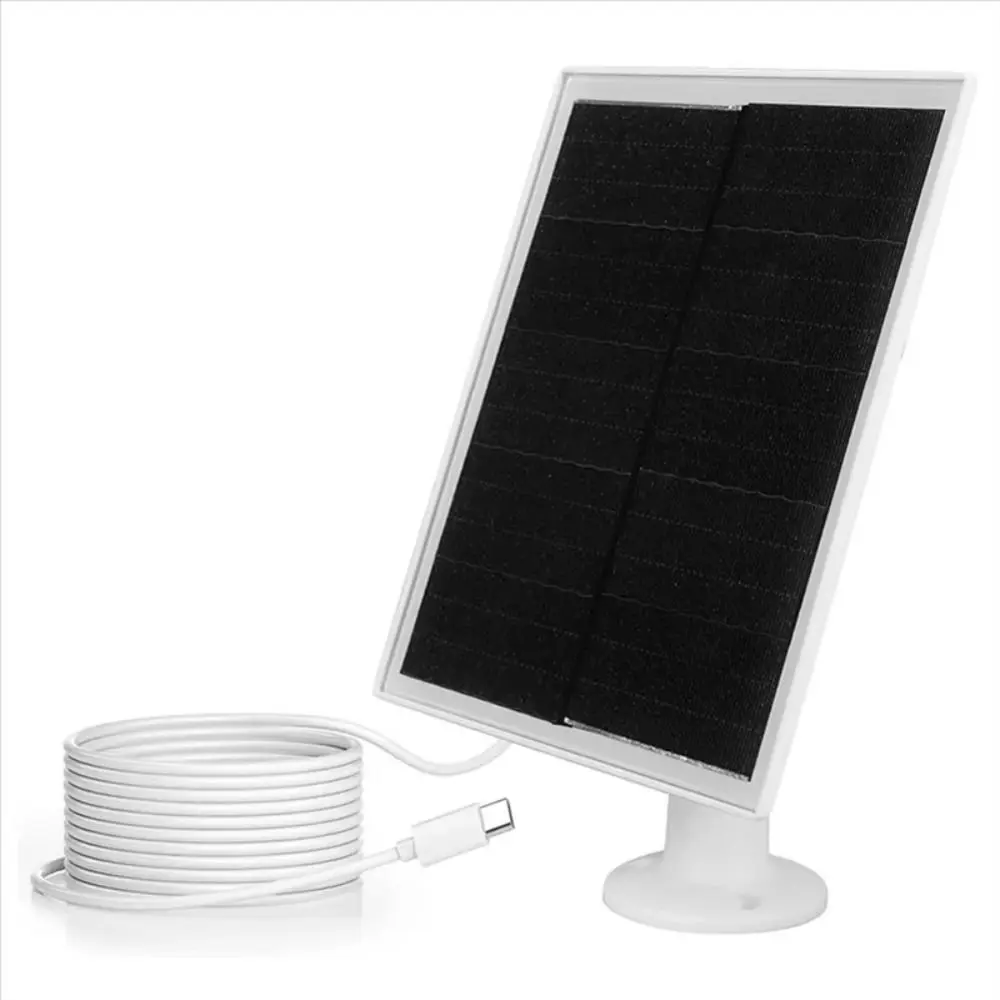 Waterproof Solar Panel Adjustable Monocrystalline Solar Charger Fast Charging White PET Solar Monitoring Panel Doorbell Camera