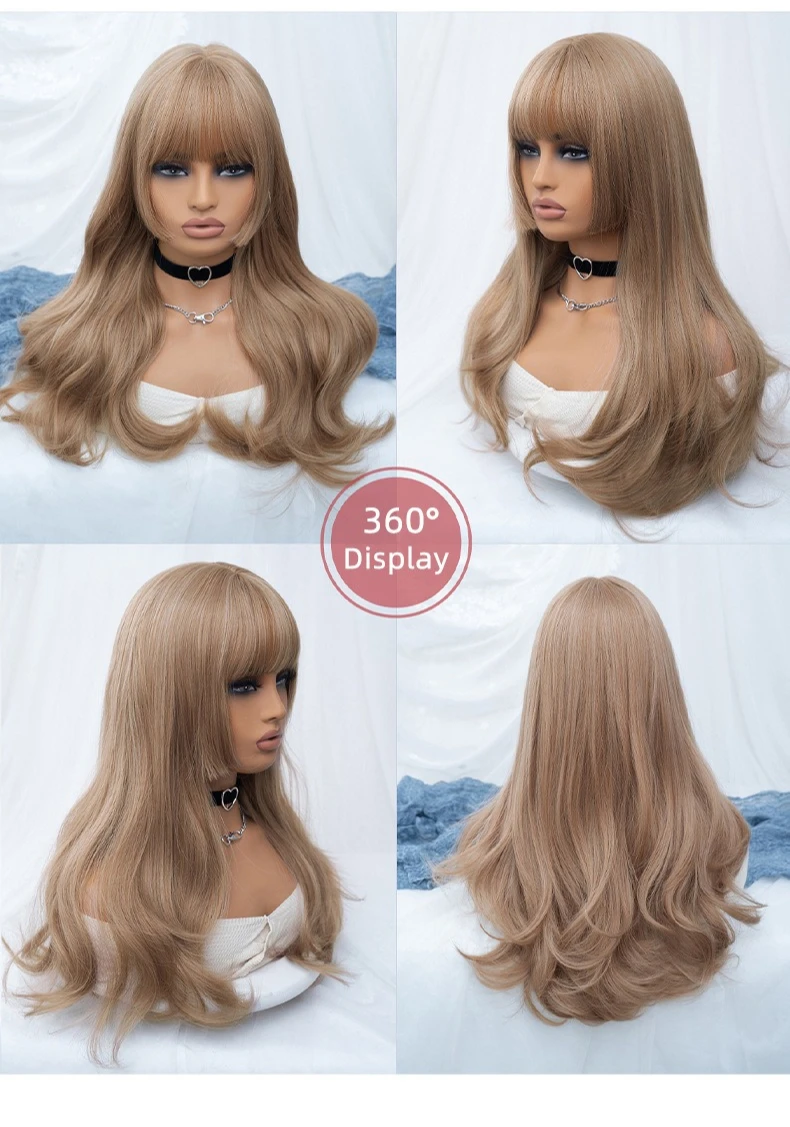 شعر مستعار أنثى طويل مجعد الشعر الأشقر تشى الانفجارات الأميرة قص فروة الرأس واقعية الطبيعية الكاملة القبعات #3