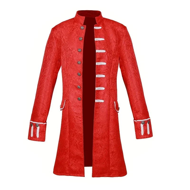 Halloween2025 Men Steampunk Vintage Jacket Halloween Costume Retro Gothic Victorian Frock Coat Uniform
