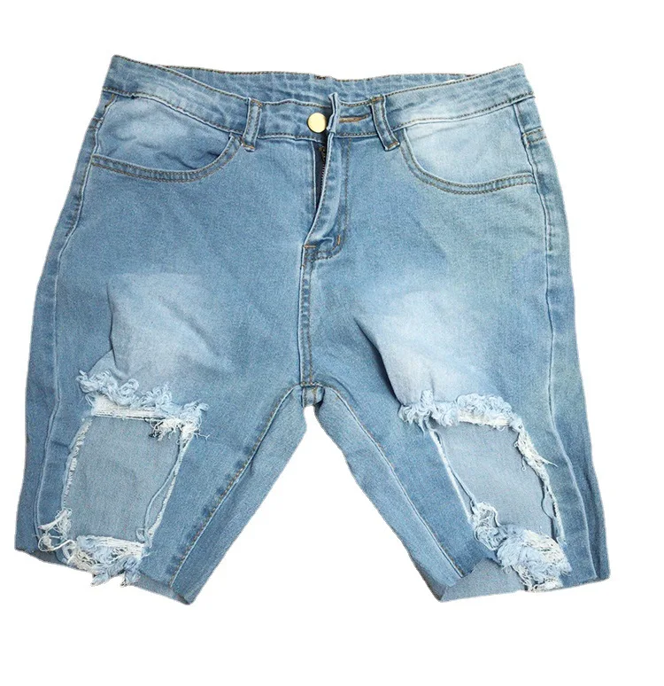 High Waist Stretch Casual Ripped Sexy Hollow Denim Shorts Ladies Jeans Women\'s Clothing