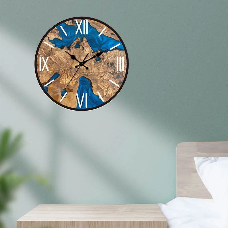 Neue transparente Acryl-Wanduhr mit Holzmaserung, hochwertige Luxus-Wanddekoration, Uhren für Wohnzimmer, Schlafzimmer, Büro, Zuhause – Detail 7