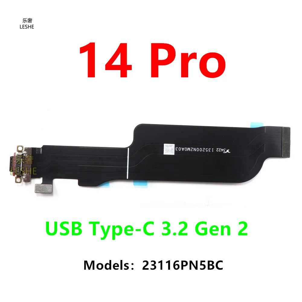 

USB Charging Dock Flat Cable For Xiaomi 14 Pro 23116PN5BC Tail Plug Small Board Charg Connector Flexible Ribbon