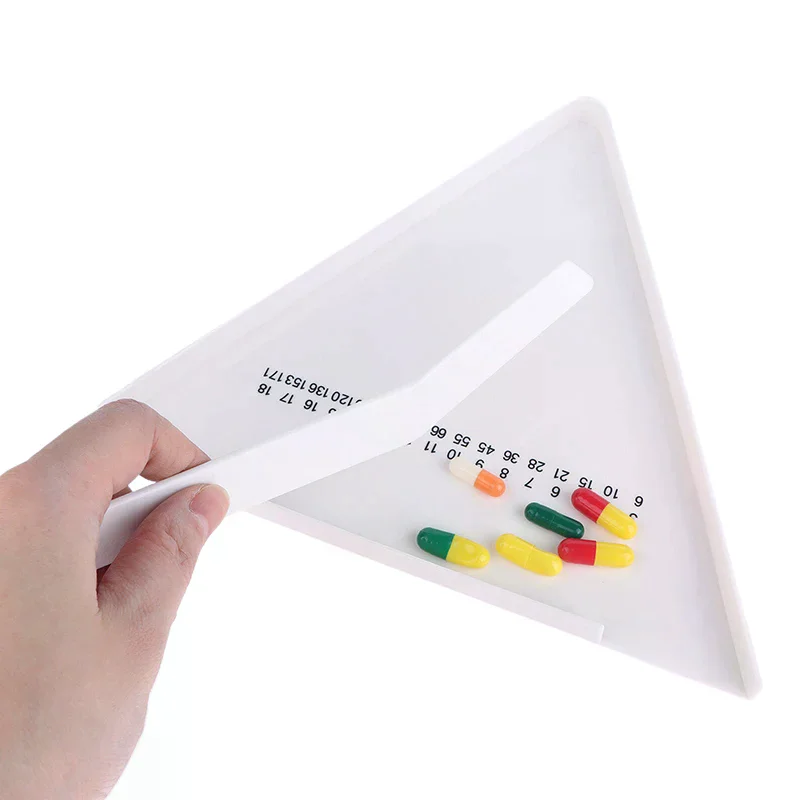 Counting Tray Tablet Counter Dispenser Pills Plate Splitter With Spatula Tool For Pharmacy Technician Doctor Pharmacists Pill
