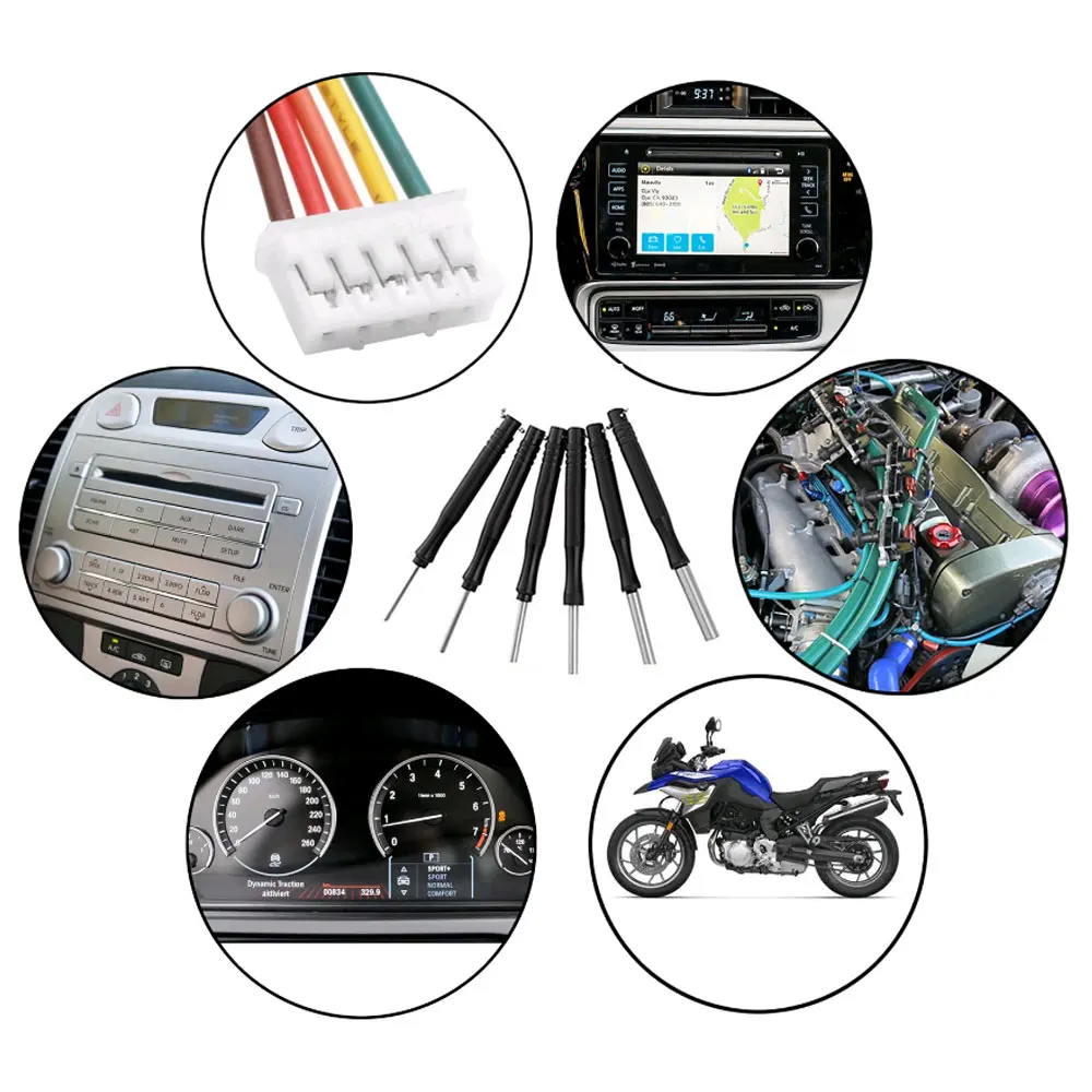 1Set Car Plug Terminal Removal Tool Pin Needle Retractor Pick Puller Repair Electrical Remove Wire Puller Hand Car Repair Tools
