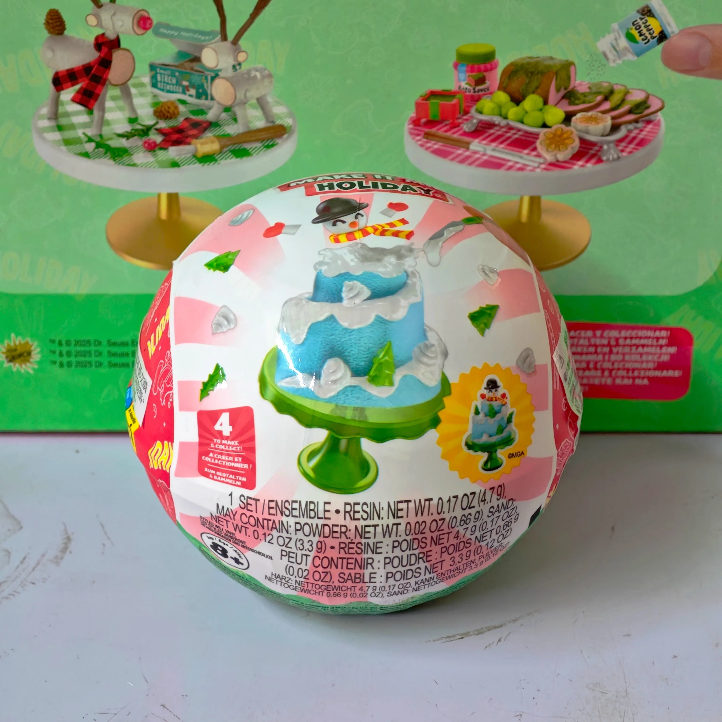 جديد Miniverse Mga كرة عيد الميلاد الصغيرة Miniverse مقياس صغير لتقوم بها بنفسك لعبة الطعام صندوق غامض اليدوية مفاجأة هدية الكريسماس لعبة