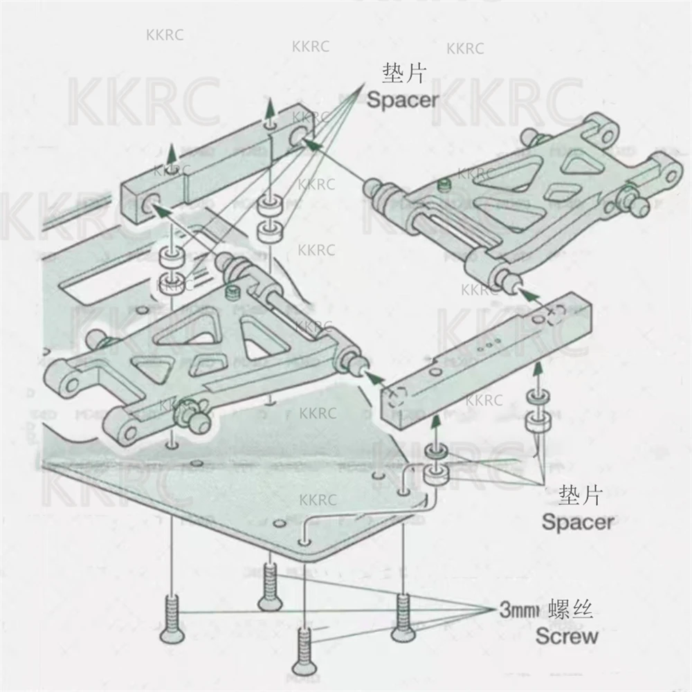 24 stücke M3 Schraube Spacer Set 3mm Schrauben Flache Dichtung Unterlegscheibe Spacer Für RC Auto TAMIYA 53539 TT02 TT01 XV01 XV02 HSP WLtoys HPI YOKOMO – Detail 1