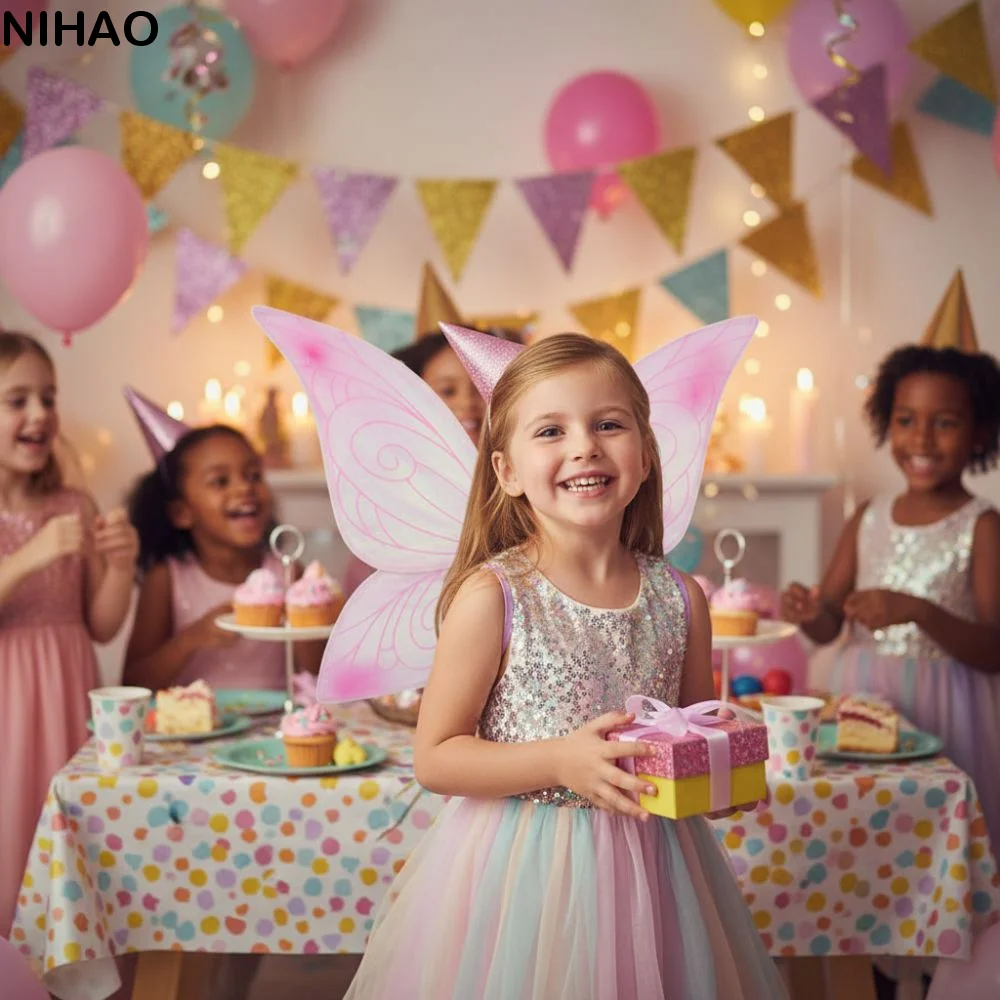 

Sparkly Gradient Butterfly Princess Wings Colorful Elastic Straps Fairy Butterfly Wings Handmade Organza Cosplay Wings