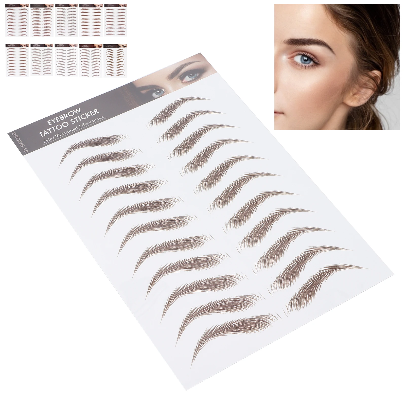 Professional Waterproof Eyebrow Tattoo Sticker Eyebrow Transfer Sticker for Women Lasting Eyebrow Tattoo Sticker Eyebrow Sticker