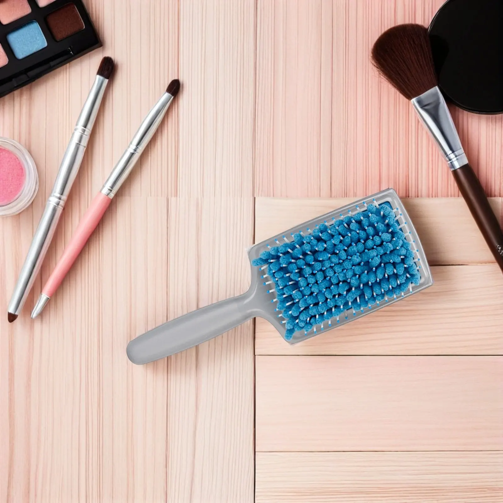 

Расческа для волос с микрофибровыми щетинками, быстро сохнущая, распутывающая, с эргономичной ручкой, для гладкой укладки коротких волос