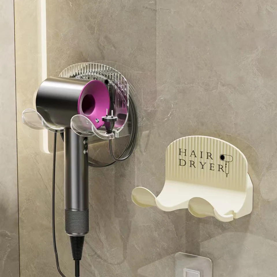 

Multifunction Bathroom Hair Dryer Holder Non-perforated Hair Dryer Shelf Wall Storage Rack Bathroom Accessories