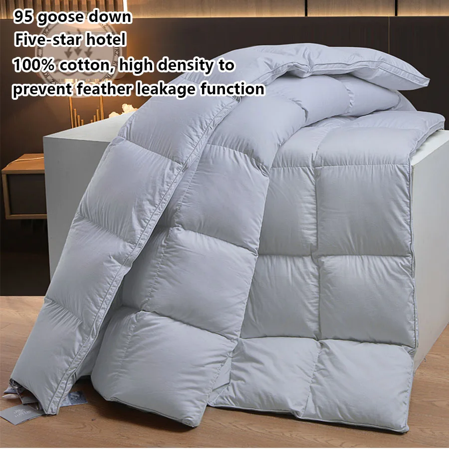

Winter Cotton Goose Down Quilt Five-Star Hotel Duvet Super Soft Fluffy Queen King Full Size Four Seasons Duvets Blanket 220x240
