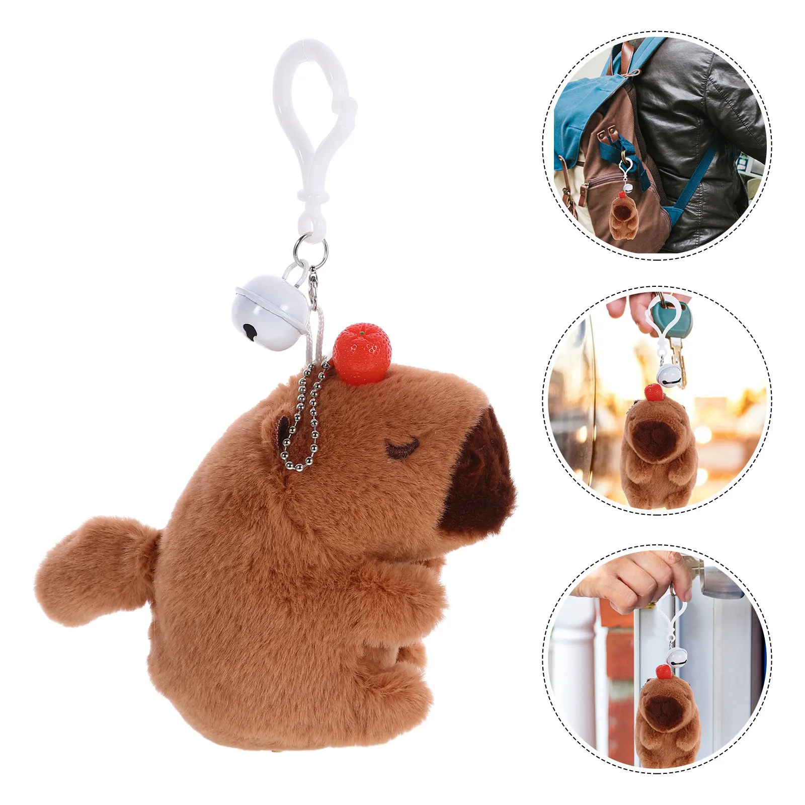 

Capybara Keychain Charm Soft Stuffed Capybara Pendant Decorative Bag Hanging Charm Backpack Ornament Key Ring Gift
