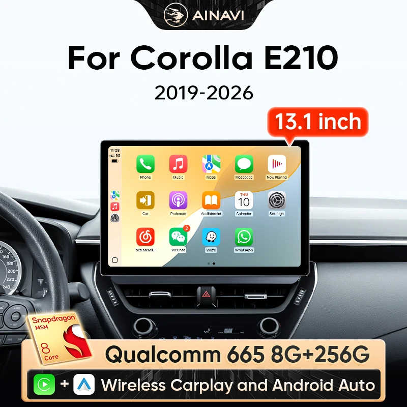 

Ainavi Big Screen For Toyota Corolla 2019 -2026 E210 Android Car Radio Car Multimedia Stereo Wireless Carplay Android Auto Audio
