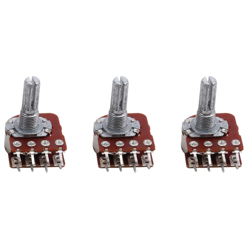 Excellent-3 Piece B100K Dual Fever Audio Speaker Amplifier Adjustable Step Master Volume Potentiometer 20Mm Flower Handle 8 Feet