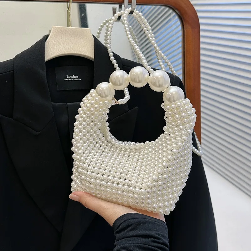 Plastikowe torebki na ramię Pesarl Fashion Solid Beaded Personality Shoulder Bags 2024 Hot Sale Crossbody Bag for Women Bolso De Mujer