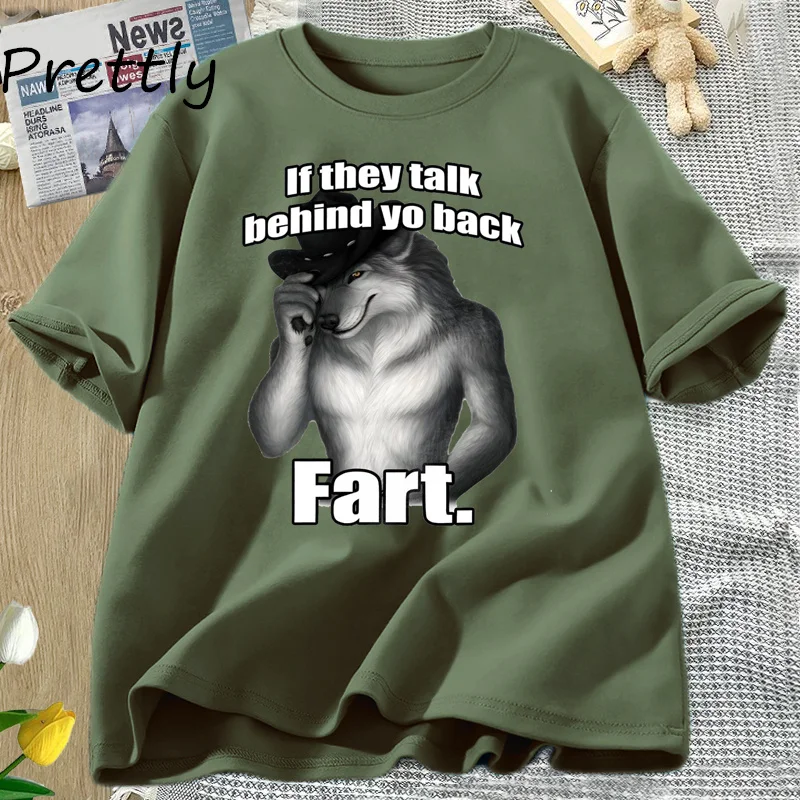 If They Talk Behind Yo Back Fart Économie pour hommes et femmes, T-shirt Silly Animal Mental Health, T-shirt imprimé graphique drôle en coton