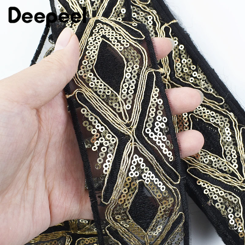 2/5Meters Deepeel 48mm Ethnic Style Lace Fabric Sequin Ribbon Mesh Webbing Clothes Wedding Dress DIY Sewing Supplies Accessory