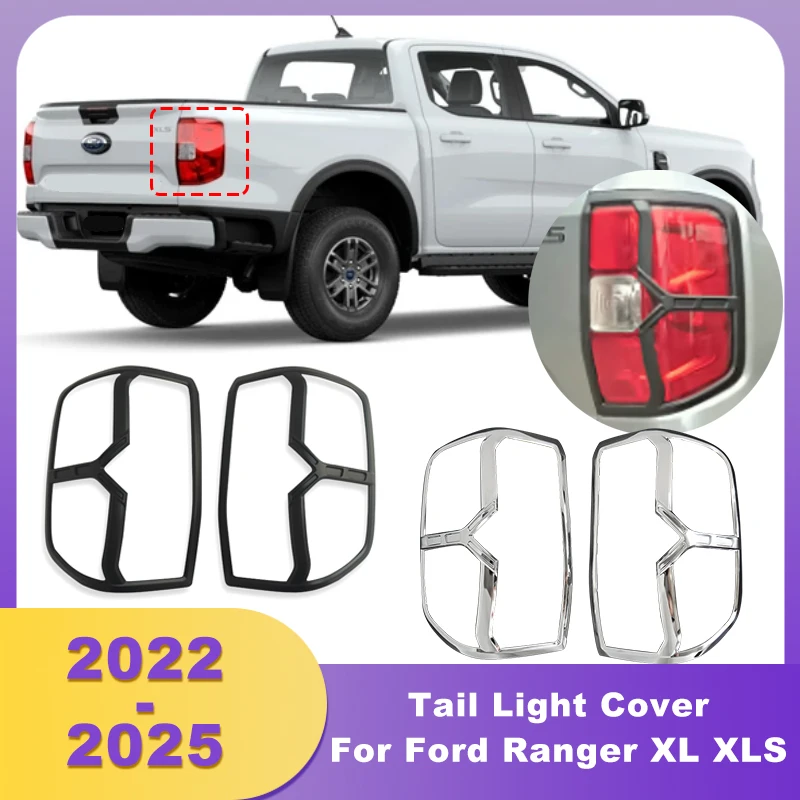 

ABS Rear Tail Light Cover Decorative Frame For Ford Ranger XL XLS 2022 2023 2024 2025 Sport Rear Tail Lamp Hoods