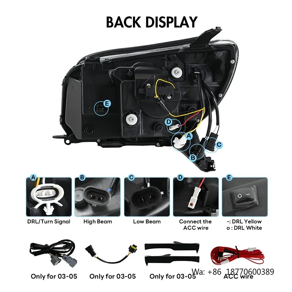 LUMA New Replacement LED Double Projector Headlights Led Headlamps for 4th GEN 2003-2009 toyota 4runner Hilux Surf - view 5