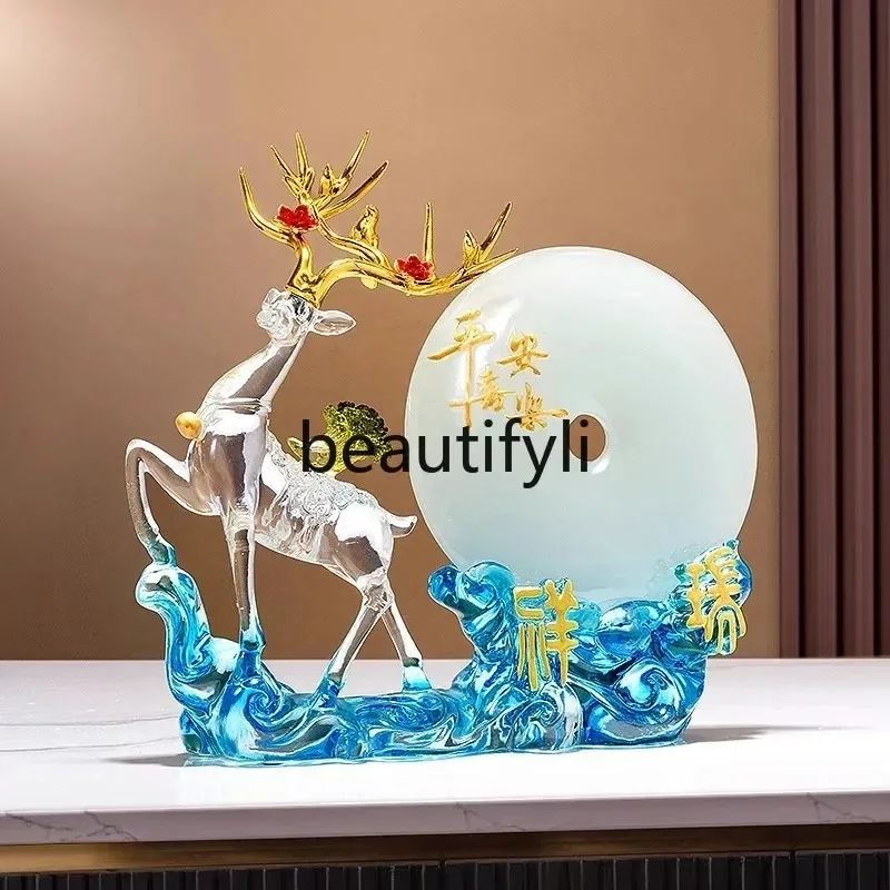 cn0420 غرفة المعيشة تلفزيون خزانة السلامة مشبك محظوظ الغزلان زخرفة ضوء الفاخرة الراقية الديكور #2