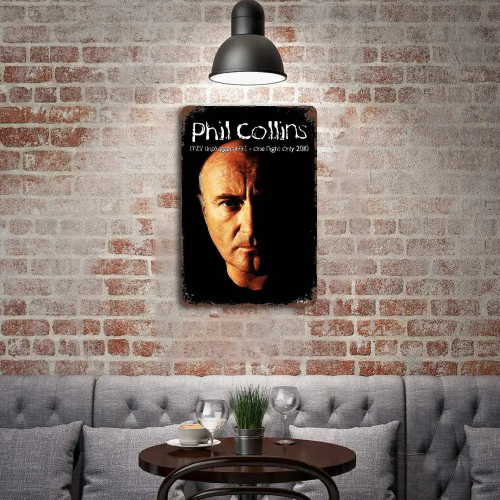 Phil Collins Drummer  metal Decor Poster Vintage Tin Sign Metal Sign Decorative Plaque for Pub Bar Man Cave Club Wall Decoration