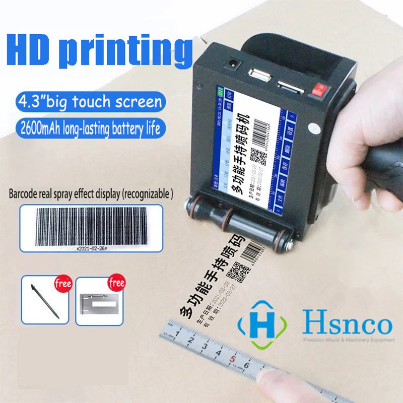 Hand Printer Handheld Inkjet Printer Gun 12.7mm with Fast-Drying Ink for Text QR Barcode Batch Number Logo Date Label Printer