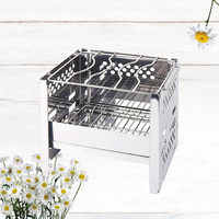 Folding Grill Portable Barbecue Stove Square Wood Burning Stainless Steel Camping Cookware Mini Collapsible Outdoor BBQ