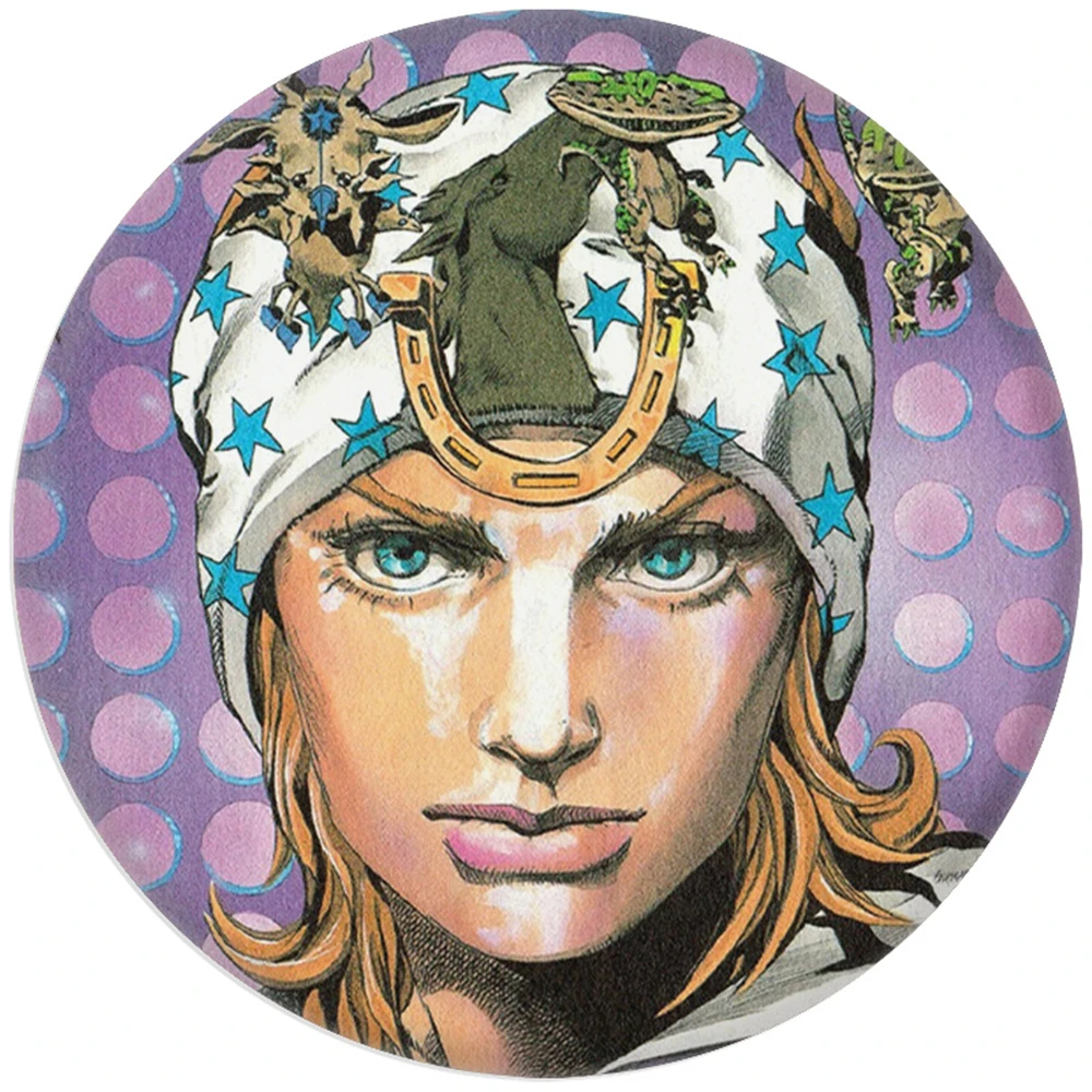 58mm Anime SBR Steel Ball Run JoJo’s Bizarre Adventur Cosplay COSTUME Badge Pin SPTE Tinplate Brooch﻿ Prop