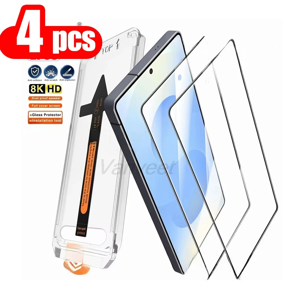 

1-4PCS Dust Free Screen Protector For iPhone 17 17 Pro Max 16 15 16 Pro Max 13 14 12 11 X XR Air 14 Plus XS Tempered Glass Clear