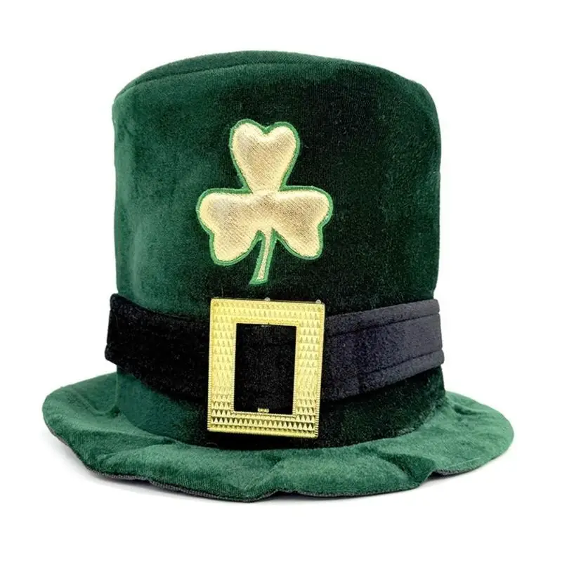 39bd Unisex Party Hat Green Irish Patricks Tag Party Kostüm Accessoires für Männer Frauen Cosplay Themenpartys Fotografie