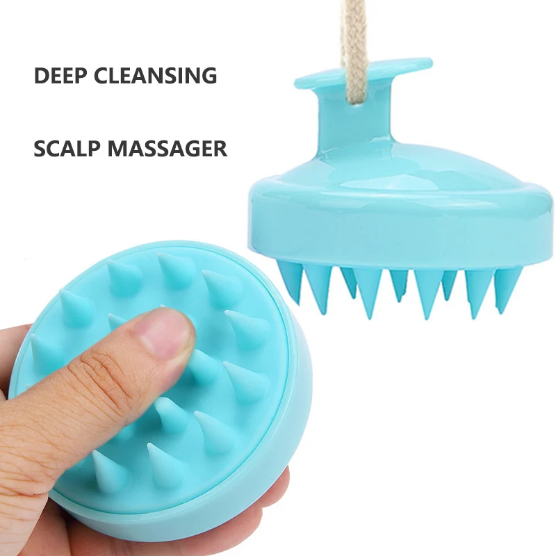 Silicone escova para massagem do couro cabeludo, instrumento de massagem cabeça, shampoo, lavagem, alça mágica, spa