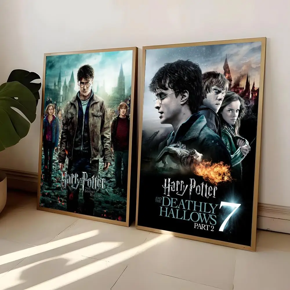 Póster de Lienzo sin Marco con Caligrafía Clásica Mágica de Harry Potter, Impresiones Decorativas para Pared, Cuadro para Sala de Estar