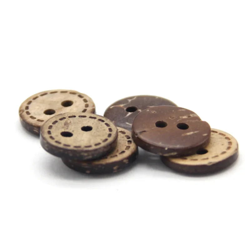 10mm Mini classici bottoni naturali in legno di cocco per abbigliamento bambini artigianato fai da te accessori bambini in legno Scrapbooking