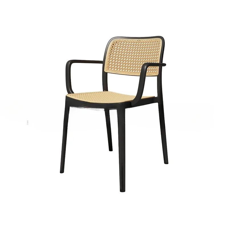 dessert milk tea shop, plastic dining chair, one-piece stackable round back chair, 5 chairs waiting in line in the restaurant