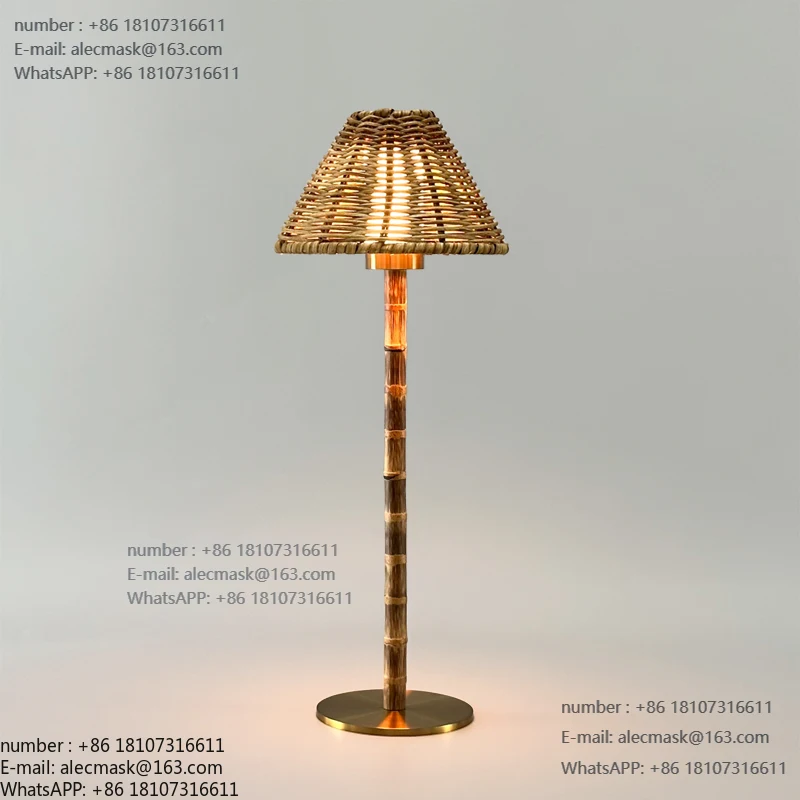 

Nordic bamboo lamp cordless charging lamp hotel restaurant charging desk lamp